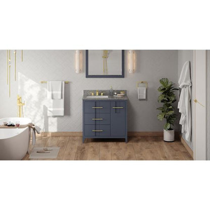 Jeffrey Alexander - 36 Inch Katara Vanity, left offset with Vanity Top and undermount rectangle bowl