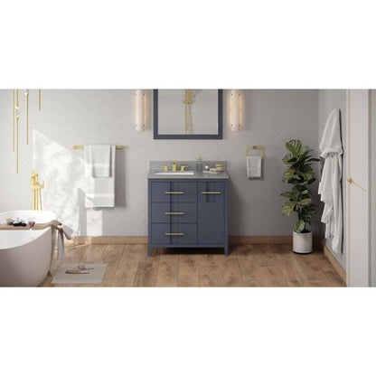 Jeffrey Alexander - 36 Inch Katara Vanity, left offset with Vanity Top and undermount rectangle bowl