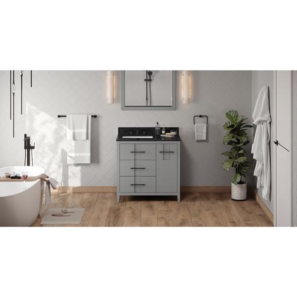 Jeffrey Alexander - 36 Inch Katara Vanity, left offset with Vanity Top and undermount rectangle bowl