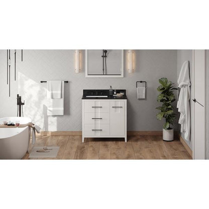 Jeffrey Alexander - 36 Inch Katara Vanity, left offset with Vanity Top and undermount rectangle bowl