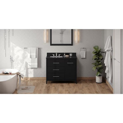 Jeffrey Alexander - 42 Inch Katara Vanity, left offset with Vanity Top and undermount rectangle bowl