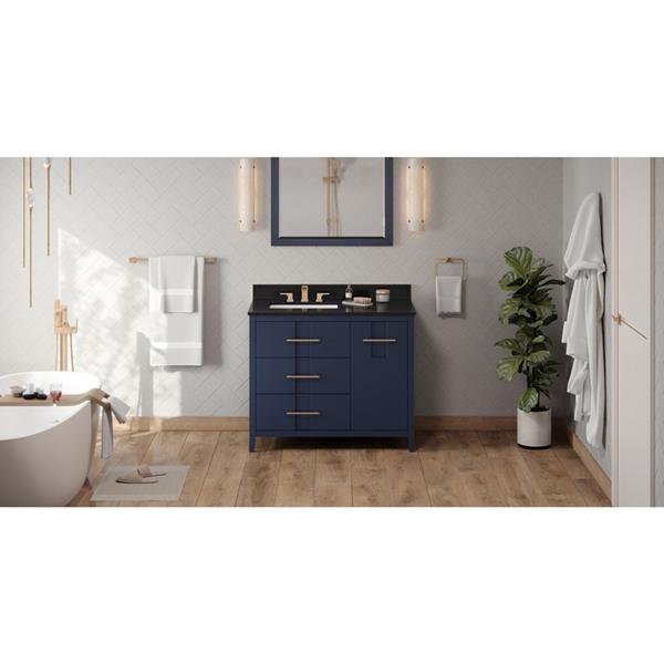 Jeffrey Alexander - 42 Inch Katara Vanity, left offset with Vanity Top and undermount rectangle bowl