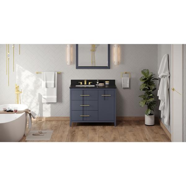 Jeffrey Alexander - 42 Inch Katara Vanity, left offset with Vanity Top and undermount rectangle bowl