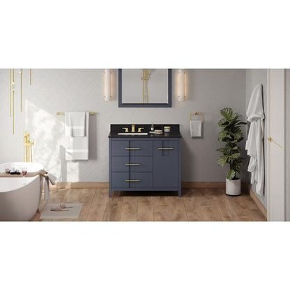 Jeffrey Alexander - 42 Inch Katara Vanity, left offset with Vanity Top and undermount rectangle bowl