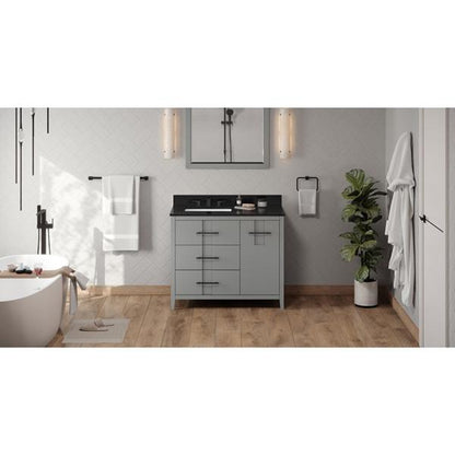 Jeffrey Alexander - 42 Inch Katara Vanity, left offset with Vanity Top and undermount rectangle bowl