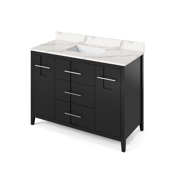 Jeffrey Alexander - 48 Inch Katara Vanity with Vanity Top and undermount rectangle bowl