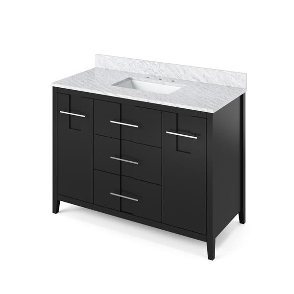 Jeffrey Alexander - 48 Inch Katara Vanity with Vanity Top and undermount rectangle bowl