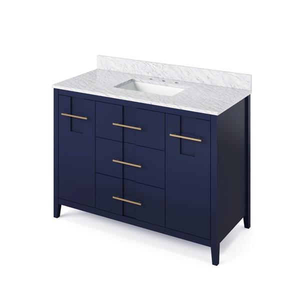 Jeffrey Alexander - 48 Inch Katara Vanity with Vanity Top and undermount rectangle bowl