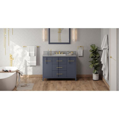 Jeffrey Alexander - 48 Inch Katara Vanity with Vanity Top and undermount rectangle bowl