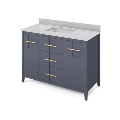 Jeffrey Alexander - 48 Inch Katara Vanity with Vanity Top and undermount rectangle bowl
