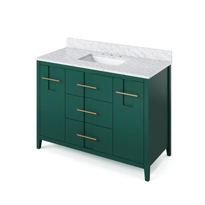 Jeffrey Alexander - 48 Inch Katara Vanity with Vanity Top and undermount rectangle bowl
