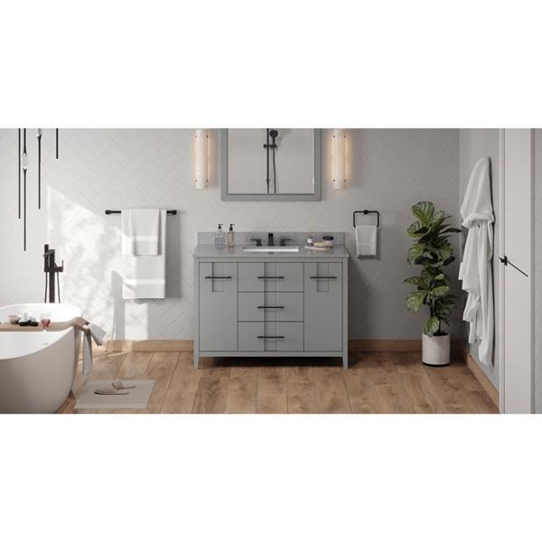 Jeffrey Alexander - 48 Inch Katara Vanity with Vanity Top and undermount rectangle bowl