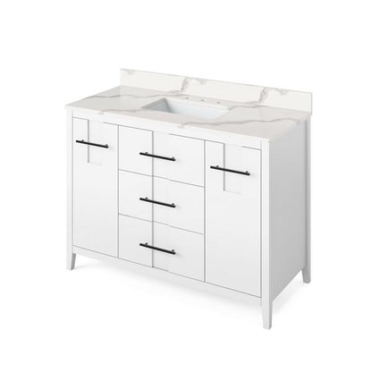Jeffrey Alexander - 48 Inch Katara Vanity with Vanity Top and undermount rectangle bowl