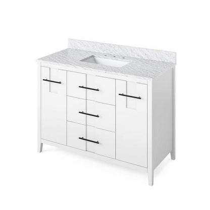 Jeffrey Alexander - 48 Inch Katara Vanity with Vanity Top and undermount rectangle bowl