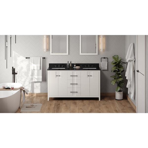 Jeffrey Alexander - 60 Inch Katara Vanity with Vanity Top and two undermount rectangle bowls