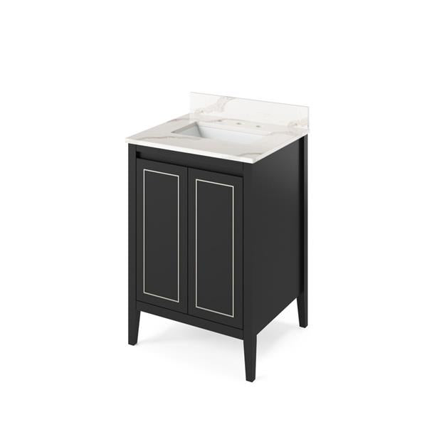 Jeffrey Alexander - 24 Inch Percival Vanity with Vanity Top and undermount rectangle bowl