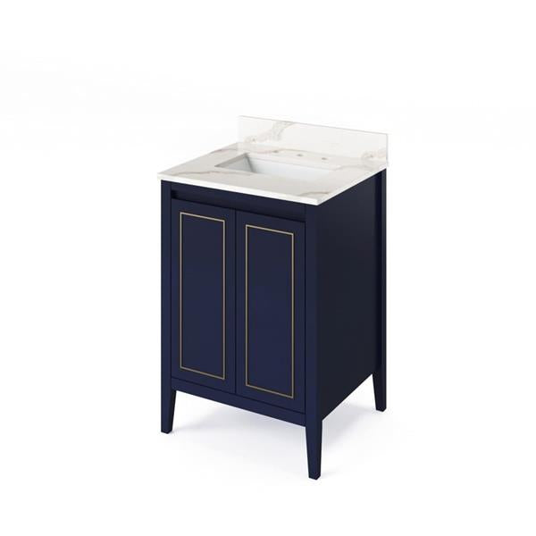 Jeffrey Alexander - 24 Inch Percival Vanity with Vanity Top and undermount rectangle bowl