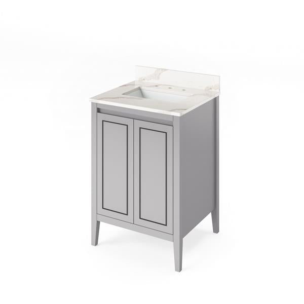 Jeffrey Alexander - 24 Inch Percival Vanity with Vanity Top and undermount rectangle bowl