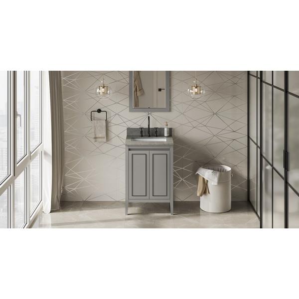 Jeffrey Alexander - 24 Inch Percival Vanity with Vanity Top and undermount rectangle bowl