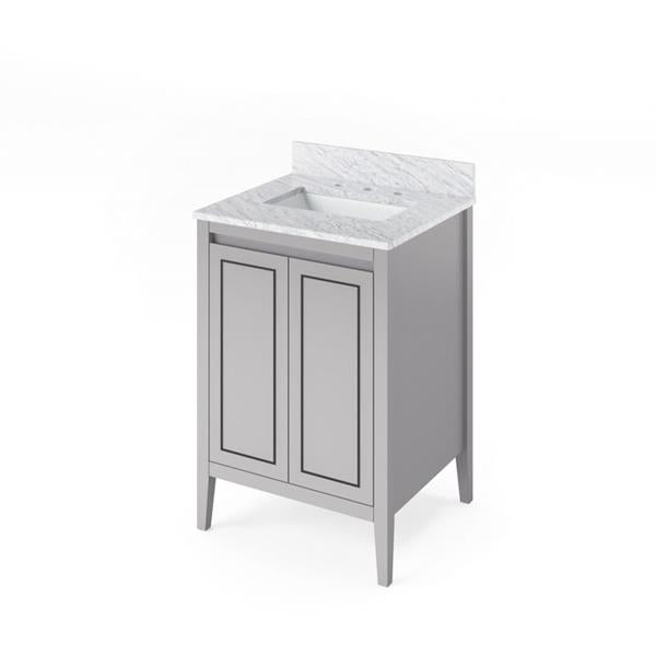 Jeffrey Alexander - 24 Inch Percival Vanity with Vanity Top and undermount rectangle bowl
