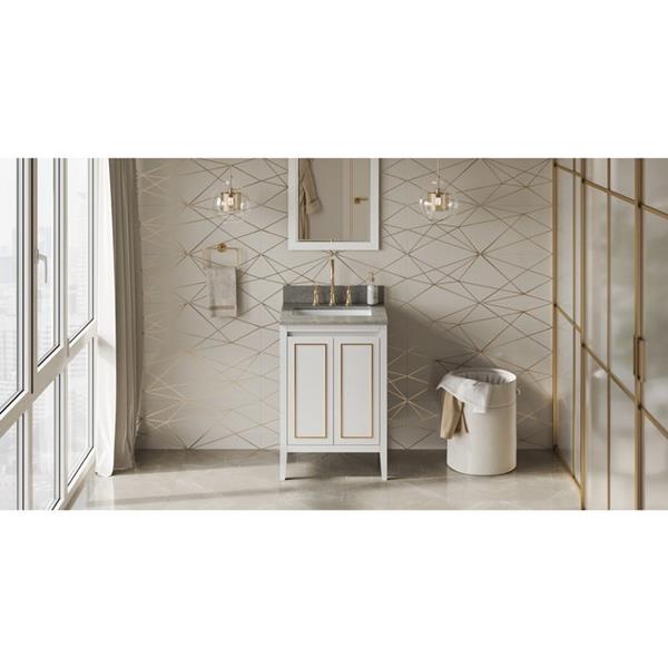 Jeffrey Alexander - 24 Inch Percival Vanity with Vanity Top and undermount rectangle bowl