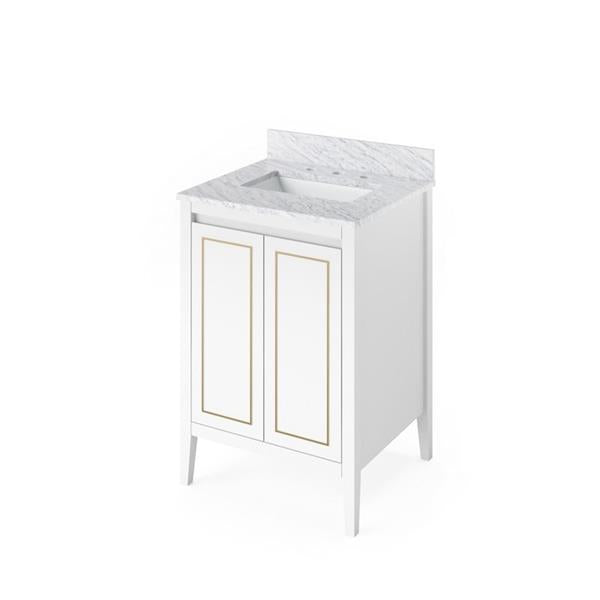 Jeffrey Alexander - 24 Inch Percival Vanity with Vanity Top and undermount rectangle bowl
