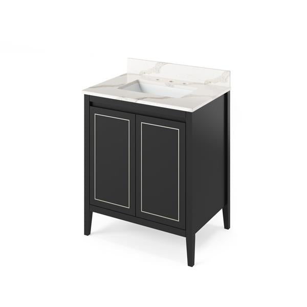 Jeffrey Alexander - 30 Inch Percival Vanity with Vanity Top and undermount rectangle bowl