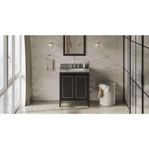 Jeffrey Alexander - 30 Inch Percival Vanity with Vanity Top and undermount rectangle bowl