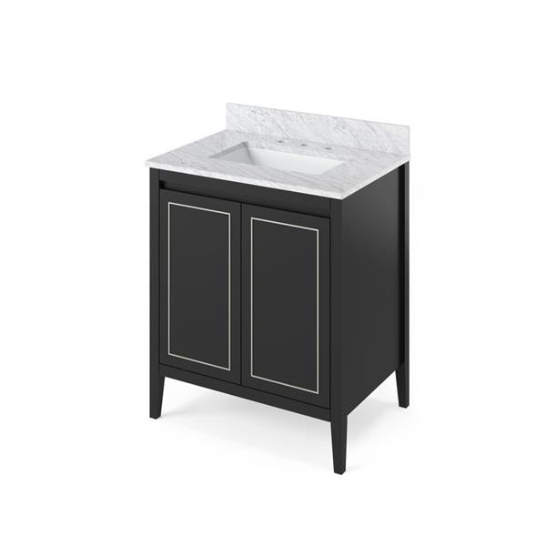Jeffrey Alexander - 30 Inch Percival Vanity with Vanity Top and undermount rectangle bowl