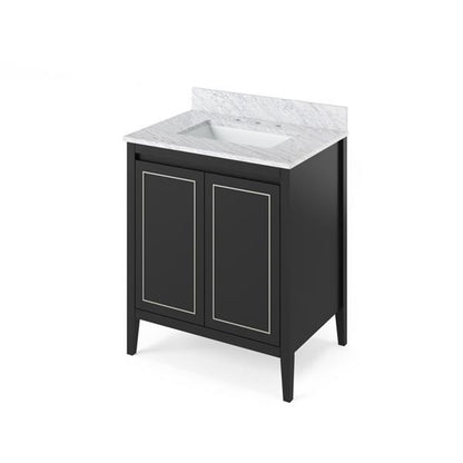 Jeffrey Alexander - 30 Inch Percival Vanity with Vanity Top and undermount rectangle bowl