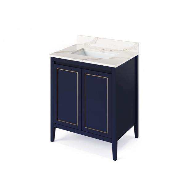 Jeffrey Alexander - 30 Inch Percival Vanity with Vanity Top and undermount rectangle bowl