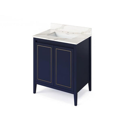 Jeffrey Alexander - 30 Inch Percival Vanity with Vanity Top and undermount rectangle bowl