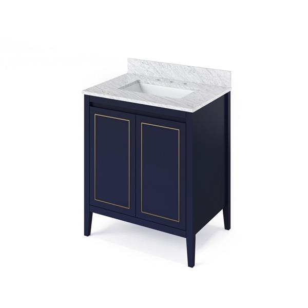 Jeffrey Alexander - 30 Inch Percival Vanity with Vanity Top and undermount rectangle bowl