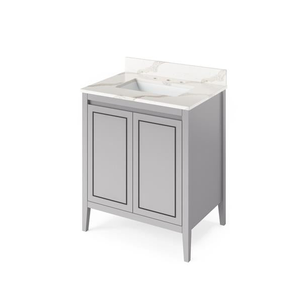 Jeffrey Alexander - 30 Inch Percival Vanity with Vanity Top and undermount rectangle bowl