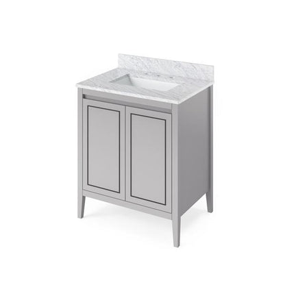 Jeffrey Alexander - 30 Inch Percival Vanity with Vanity Top and undermount rectangle bowl