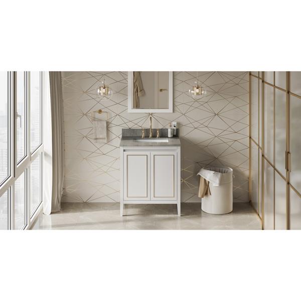 Jeffrey Alexander - 30 Inch Percival Vanity with Vanity Top and undermount rectangle bowl