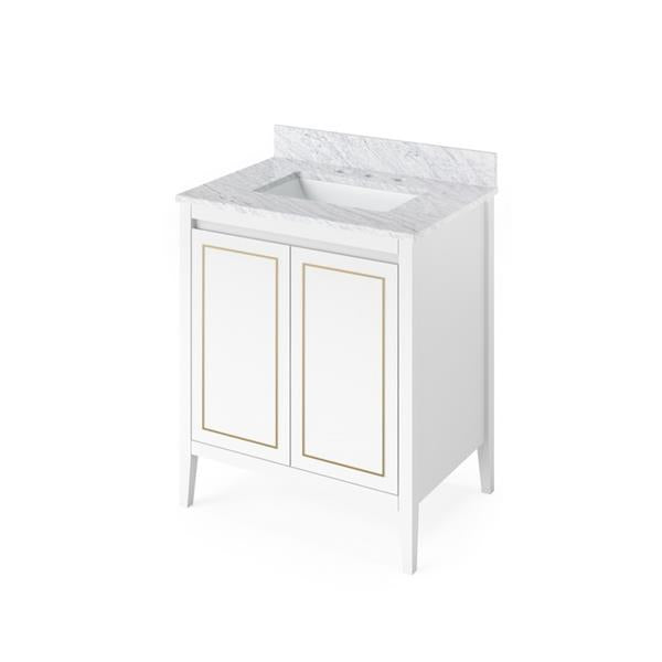 Jeffrey Alexander - 30 Inch Percival Vanity with Vanity Top and undermount rectangle bowl