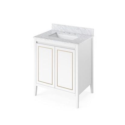 Jeffrey Alexander - 30 Inch Percival Vanity with Vanity Top and undermount rectangle bowl