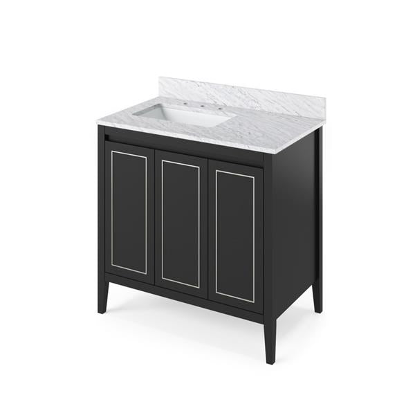Jeffrey Alexander - 36 Inch Percival Vanity, left offset with Vanity Top and undermount rectangle bowl