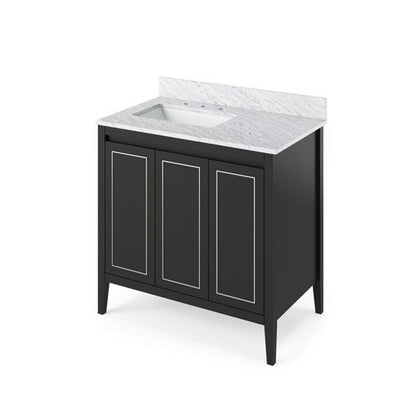 Jeffrey Alexander - 36 Inch Percival Vanity, left offset with Vanity Top and undermount rectangle bowl