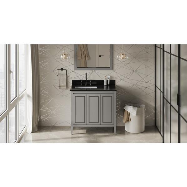 Jeffrey Alexander - 36 Inch Percival Vanity, left offset with Vanity Top and undermount rectangle bowl