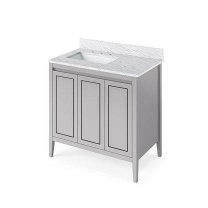 Jeffrey Alexander - 36 Inch Percival Vanity, left offset with Vanity Top and undermount rectangle bowl