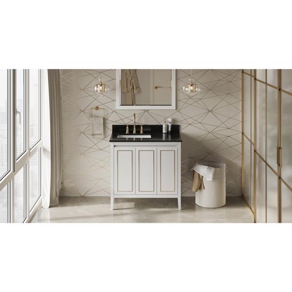 Jeffrey Alexander - 36 Inch Percival Vanity, left offset with Vanity Top and undermount rectangle bowl