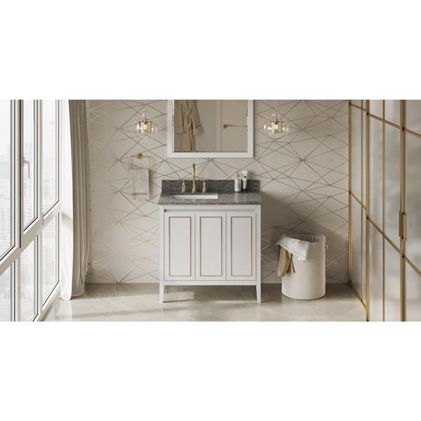 Jeffrey Alexander - 36 Inch Percival Vanity, left offset with Vanity Top and undermount rectangle bowl