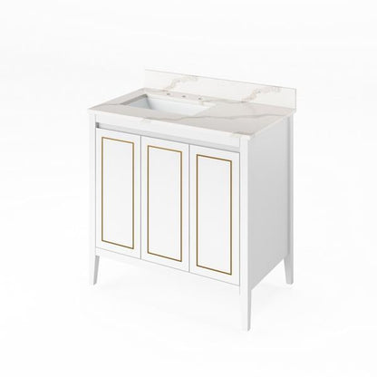 Jeffrey Alexander - 36 Inch Percival Vanity, left offset with Vanity Top and undermount rectangle bowl