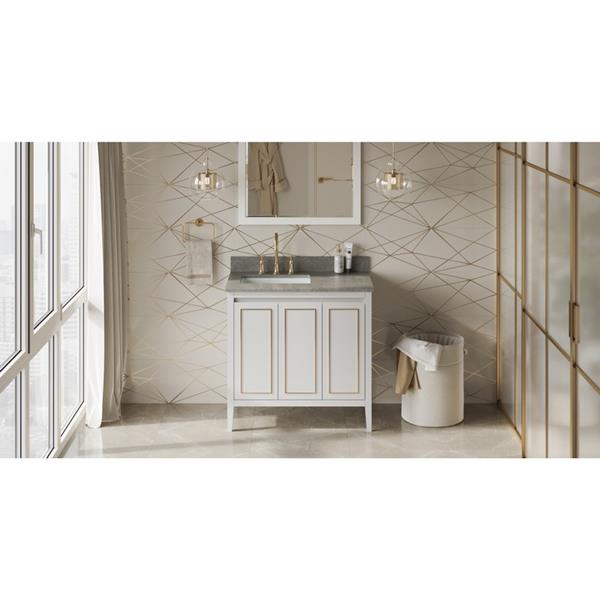 Jeffrey Alexander - 36 Inch Percival Vanity, left offset with Vanity Top and undermount rectangle bowl