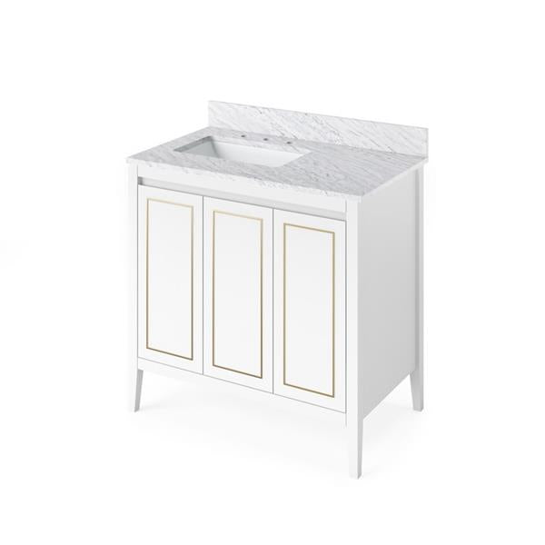 Jeffrey Alexander - 36 Inch Percival Vanity, left offset with Vanity Top and undermount rectangle bowl