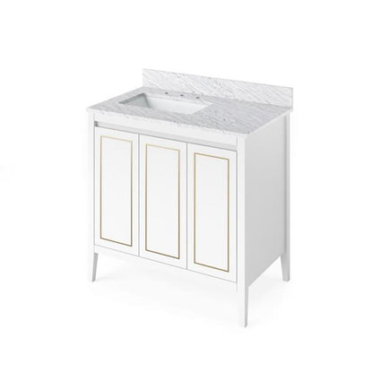 Jeffrey Alexander - 36 Inch Percival Vanity, left offset with Vanity Top and undermount rectangle bowl