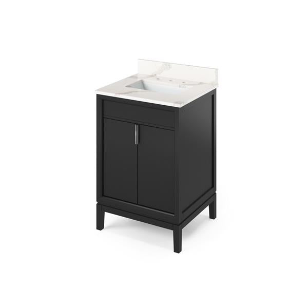 Jeffrey Alexander - 24 Inch Theodora Vanity with Vanity Top and undermount rectangle bowl