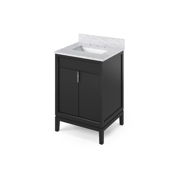 Jeffrey Alexander - 24 Inch Theodora Vanity with Vanity Top and undermount rectangle bowl